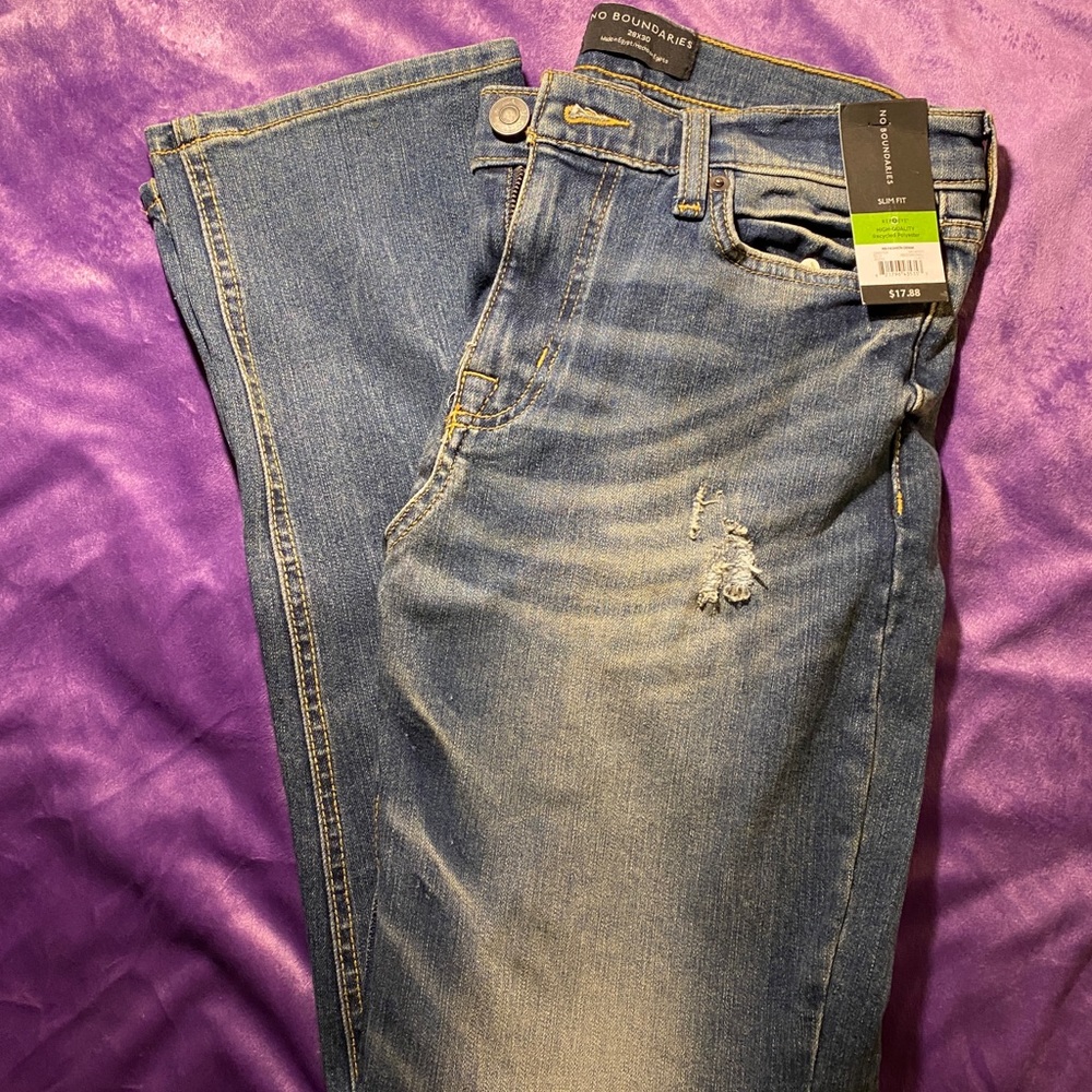Mens No Boundaries Jeans distressed slim fit